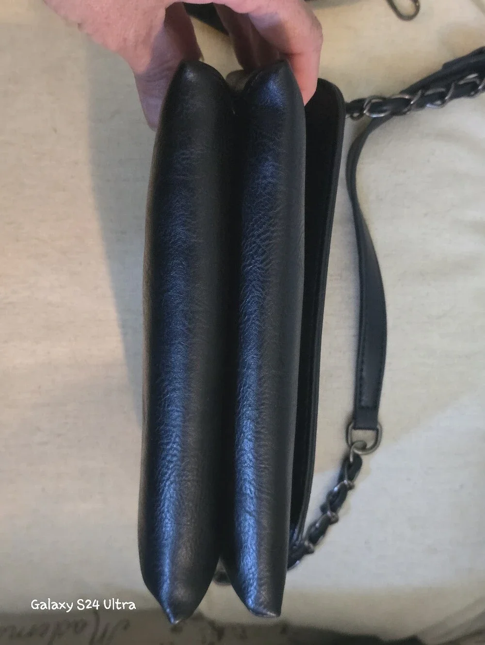 Sam & Hadley Gun Metal Stud Detail Crossbody Shoulder Bag EUC